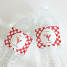 Editable Crawfish Water Bottle Labels Vattenflaskor Etikett