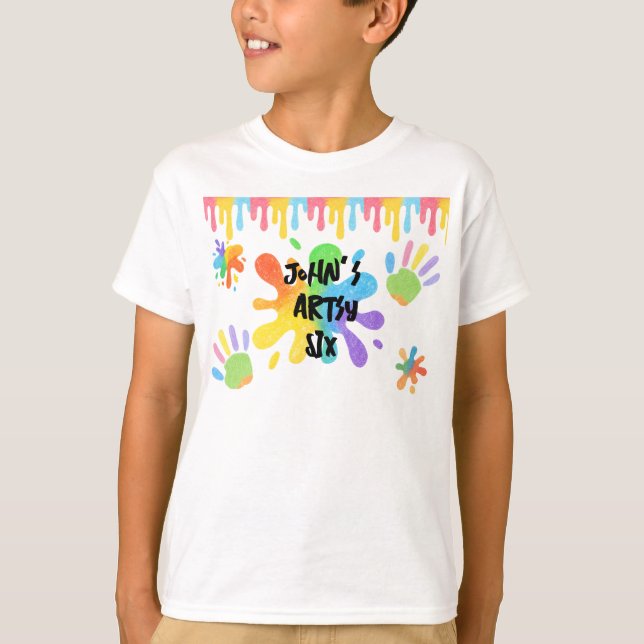 Editable Crayon Stil - Artsy Paint & Palette Part T Shirt (Framsida)