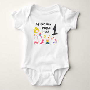 Editable Crayon Stil - Pop Star Diva Birthday T Shirt