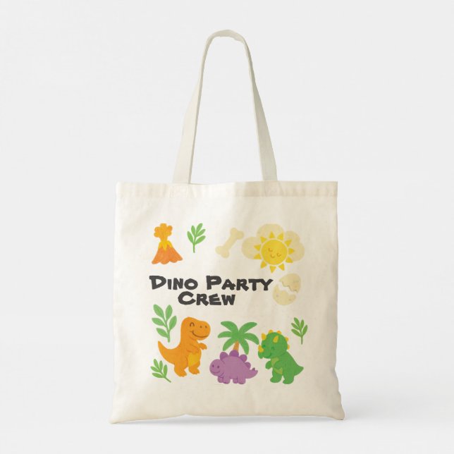 Editable Crayon Style – Dinosaur Roarsome Tote Bag Tygkasse (Baksida)