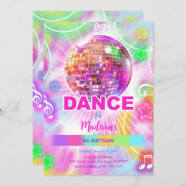 Editable Cute Dance Birthday Inbjudningar