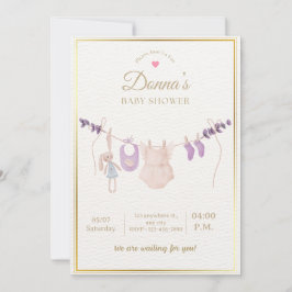 Editable Cute Pastel Baby Shower Inbjudningar