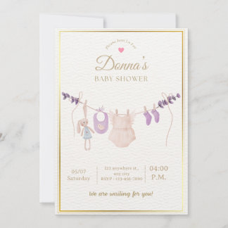Editable Cute Pastel Baby Shower Inbjudningar
