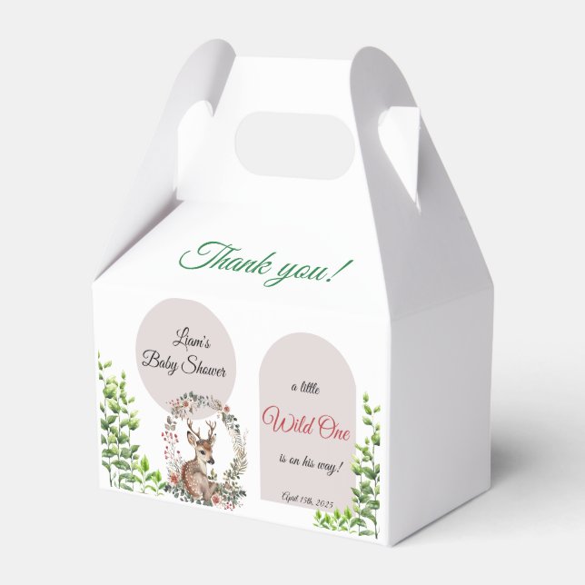 Editable Cute Woodland Theme Baby Shower Presentaskar (Framsidan Sidan)