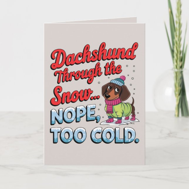 EDITABLE Dachshund Rolig hund julkort Helgkort (Framsida)