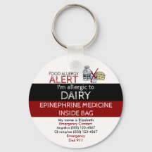 Editable Dairy Food Allergy and Medicine Alert Mär