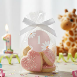 Editable Daisy Birthday sticker Runt Klistermärke