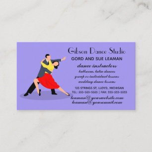 Editable Dancing lite Dance Studio Lessons Visitkort