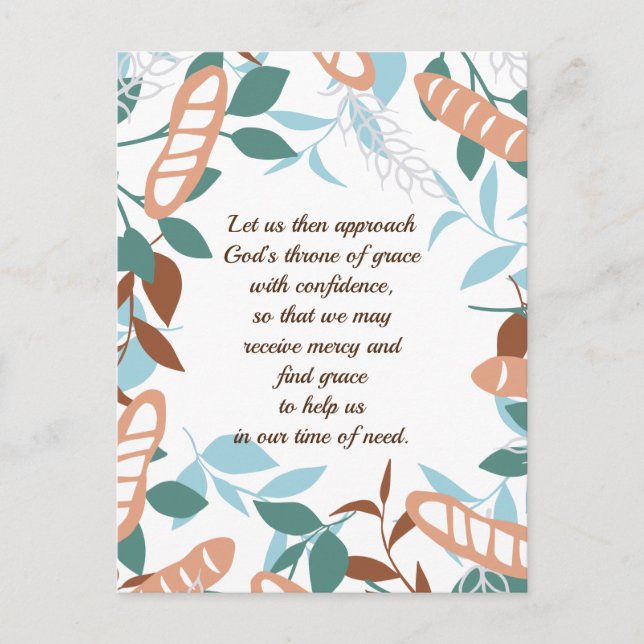 Editable Delicious Organic Wheat Baguette Mönster Vykort (Framsida)