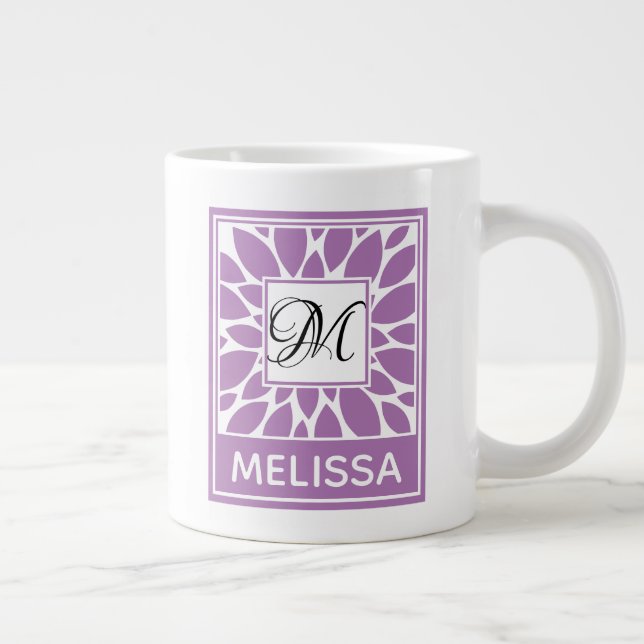 Editable Design Contemporary Monogram och Namn Jumbo Mugg (Höger)