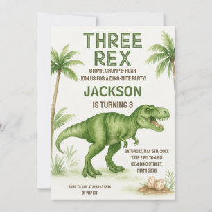 Editable Dino Party Inbjudan för pojkar eller flic