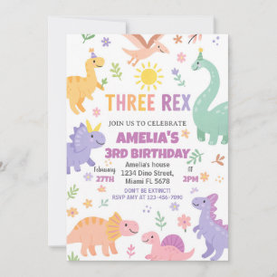 Editable Dino Party Inbjudan för pojkar eller flic