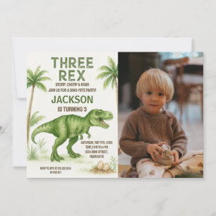Editable Dino Party Inbjudan för pojkar eller flic