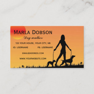 Editable Dog Walker Visitkort