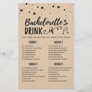 Editable DRINK IF Bachelorette, Hen Party-vilt