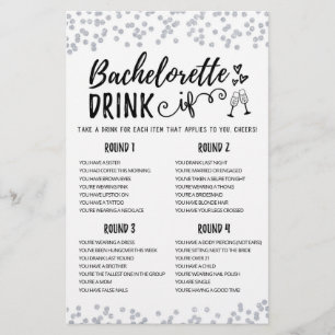 Editable DRINK IF Bachelorette, Hen Party-vilt
