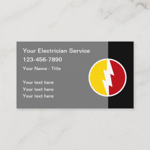 Editable Electrician Modern Power Emblem Visitkort