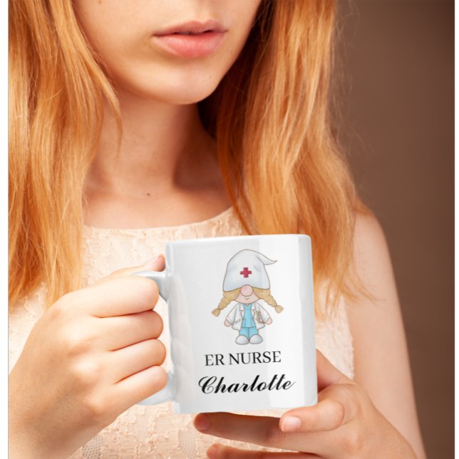 Editable Emergency Room Nurse Gift Funny ER Nurse  Kaffemugg (Skapare uppladdad)