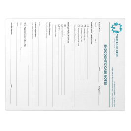 Editable Endodontic Treatment Progress Notepad Anteckningsblock
