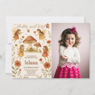 Editable Fairy Birthday-inbjudan med foto Inbjudningar