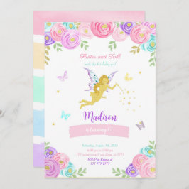 Editable Fairy Födelsedagsfest Inbjudningar