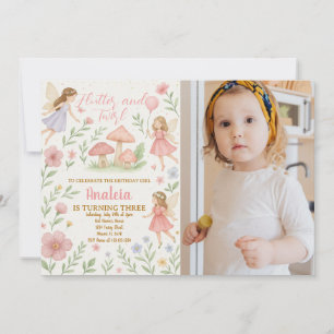 Editable Fairy Garden Birthday-inbjudan Inbjudningar