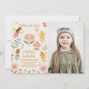 Editable Fairy Garden Birthday-inbjudan Inbjudningar