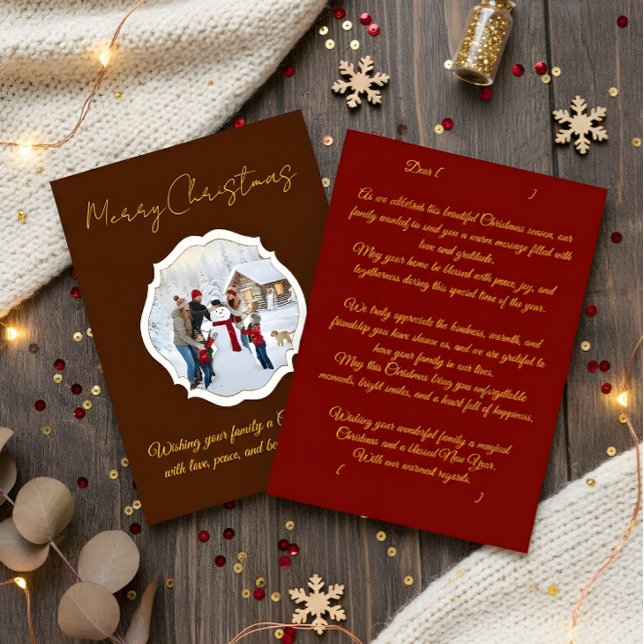  Editable Family Photo Christmas Card Tack Kort (Skapare uppladdad)