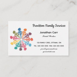 Editable Family Social Worker Visitkort