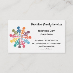 Editable Family Social Worker Visitkort