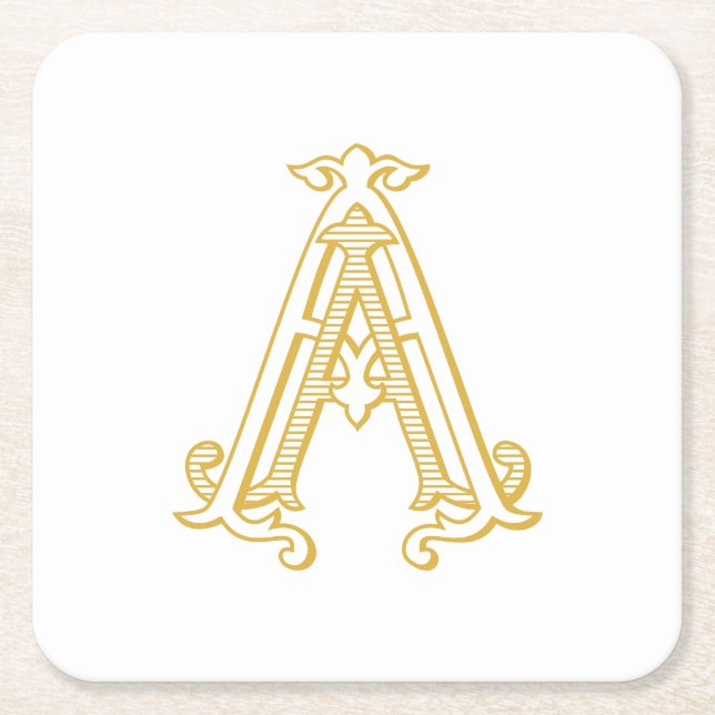 EDITABLE FÄRG AA Monogram AA Logotyp Underlägg (Framsidan)