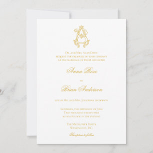 EDITABLE FÄRG AB Monogram BA-Logotyp-inbjudan Inbjudningar