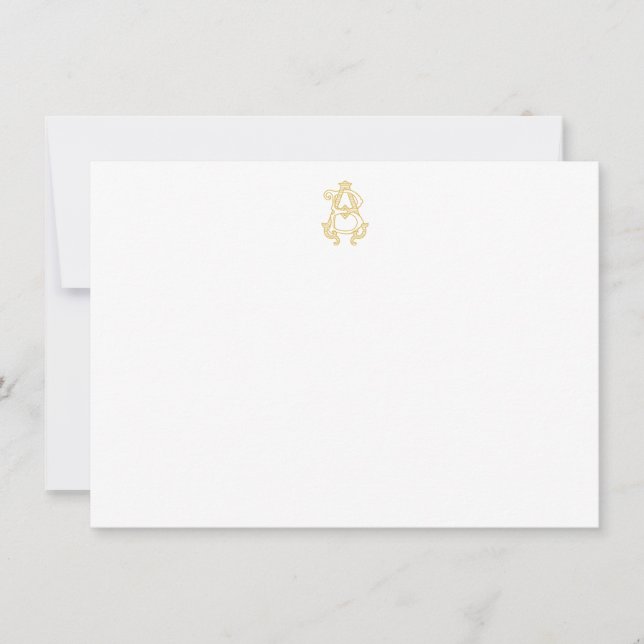 EDITABLE FÄRG AB Monogram BA Monogram Notecards Anteckningskort (Framsida)