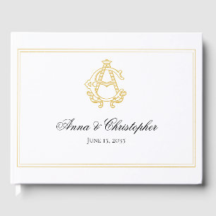EDITABLE FÄRG AC Monogram CA Monogram Guest Bok