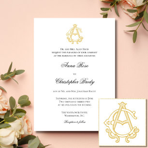EDITABLE FÄRG AC Monogram CA Monogram-inbjudan Inbjudningar