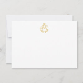EDITABLE FÄRG AC Monogram CA Monogram Notecards Anteckningskort
