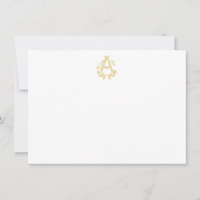 EDITABLE FÄRG AC Monogram CA Monogram Notecards Anteckningskort (Framsida)