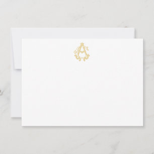 EDITABLE FÄRG AC Monogram CA Monogram Notecards Anteckningskort