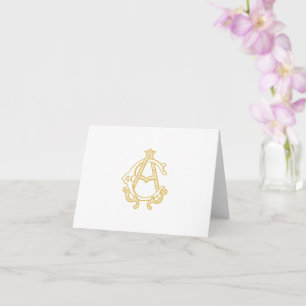 EDITABLE FÄRG AC monogram CA monogram Tack Kort