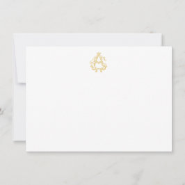 EDITABLE FÄRG AG Monogram GA Monogram Notecards Anteckningskort
