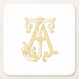 EDITABLE FÄRG AJ Monogram JA Logotyp Underlägg