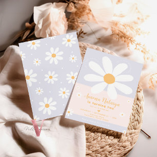 Editable Färg ANY AGE Daisy Sommardag Inbjudningar