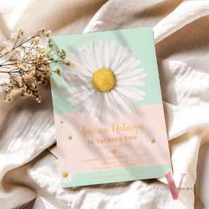 Editable Färg ANY AGE Daisy Sommardag Inbjudningar