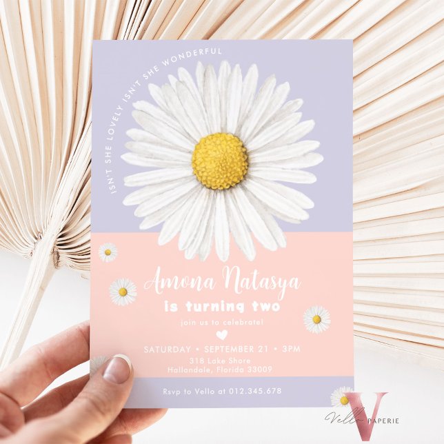 Editable Färg ANY AGE Daisy Sommardag Inbjudningar (Skapare uppladdad)
