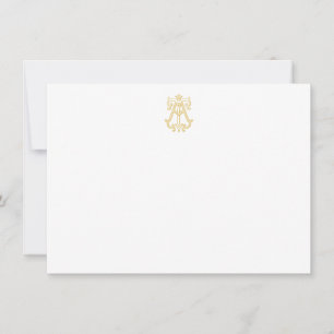 EDITABLE FÄRG AT Monogram TA Monogram Notecards Anteckningskort
