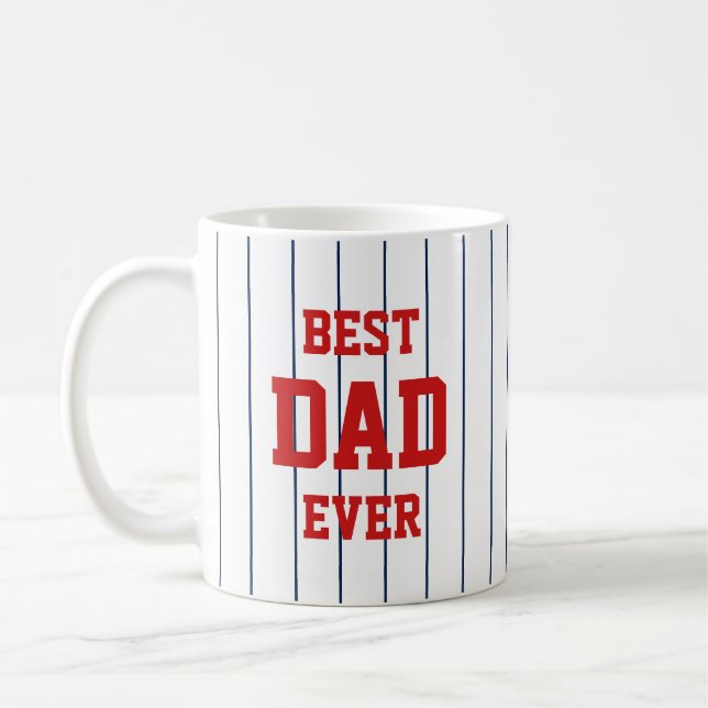 Editable Färg Baseball Rand Best Pappa någonsin Kaffemugg (Vänster)