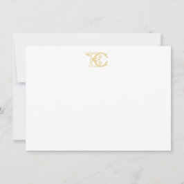 EDITABLE FÄRG BC Monogram CB Monogram Notecards Anteckningskort
