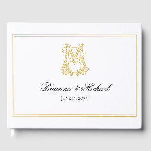 EDITABLE FÄRG BM Monogram MB Monogram Guest Bok