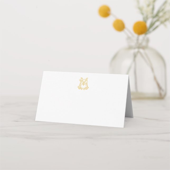 EDITABLE FÄRG BM Monogram MB Monogram PlaceCard Placeringskort (Framsida)