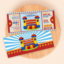 Editable Färg Bounhuset Biljett Birthday